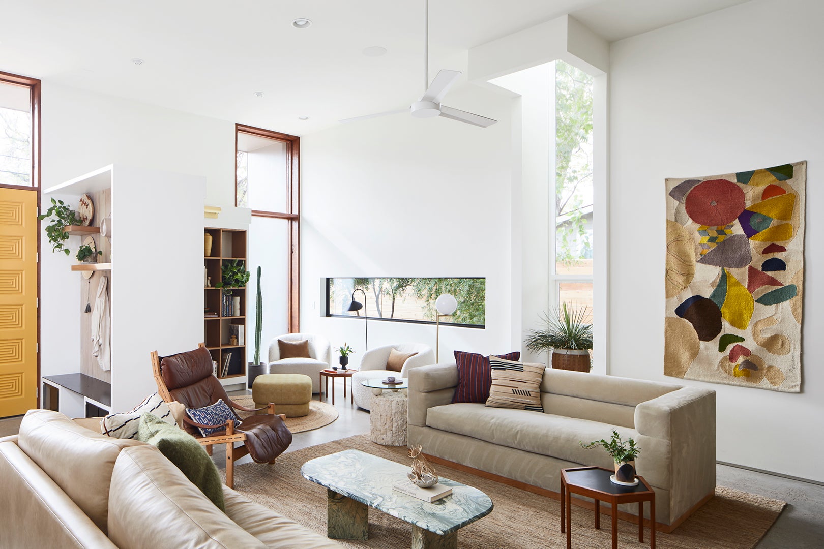 White modern living room