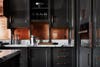 High gloss charcoal kitchen cabinets