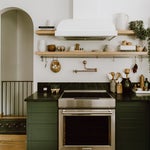 green and white kitchen