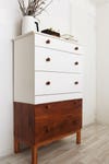 brown and white dresser