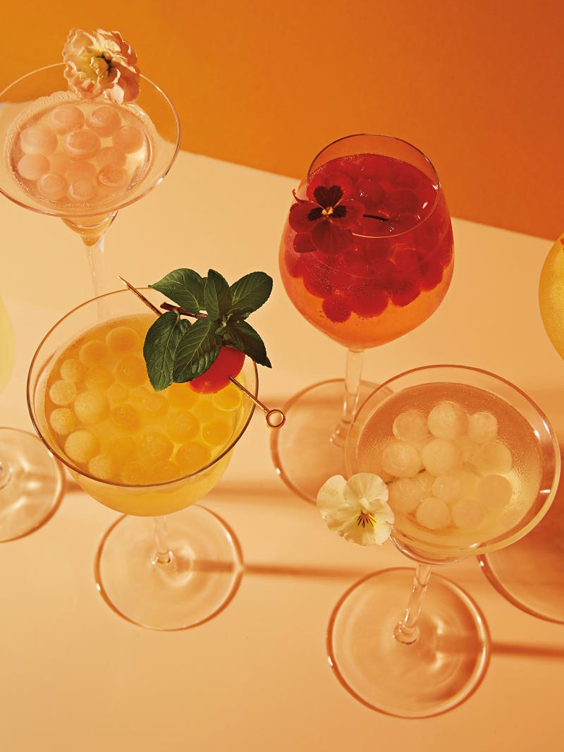 drinks on orange table