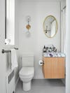 White bathroom with marble sink