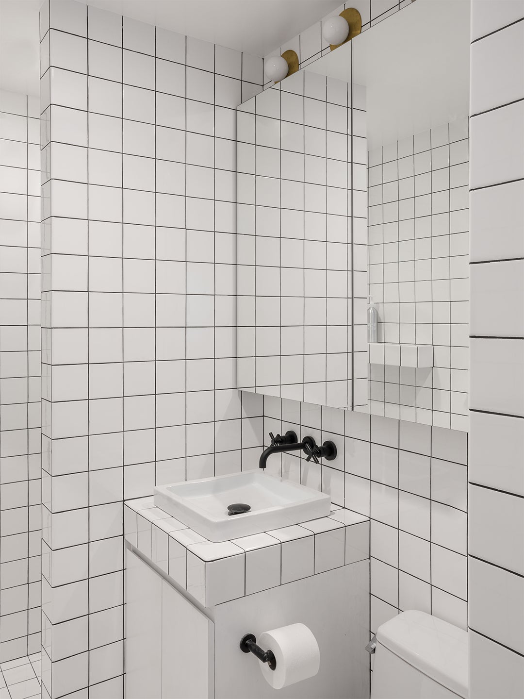 Minimalist white bathroom