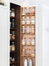 pantry door lined with spice jars