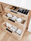 wooden drawers peg rack plate organization