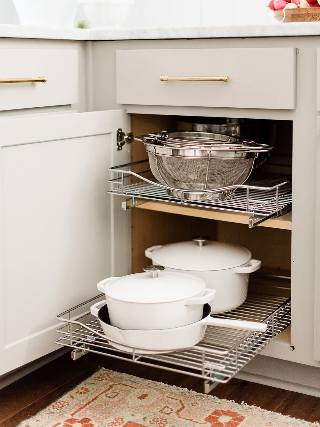 kitchen cabinet pots and pans organization