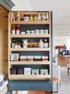 kitchen cabinet with organized pantry rack