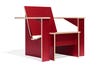 red plywood chair