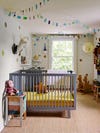 Kids room with blue garlands