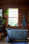 metal tub in a cabin