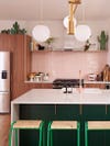 pink kitchen marble island cactus collection