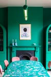 Kelly green dining room