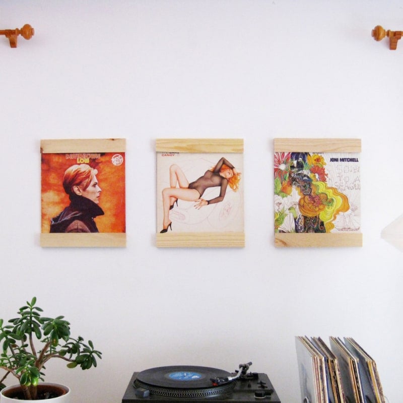 records on wall