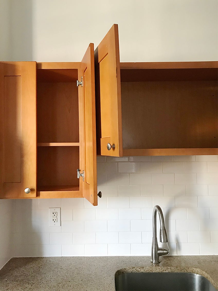 Wooden cabinets, emptied