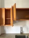 Wooden cabinets, emptied