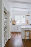 Kitchen with exposed pantry