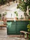green indoor/outdoor kitchen