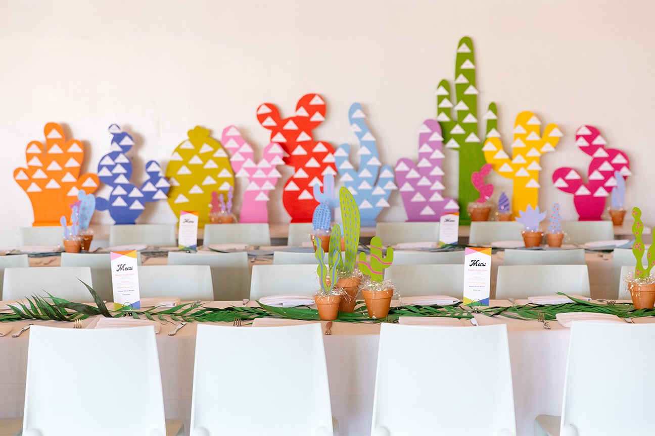 Colorful cacti cutouts