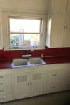 Red Formica countertops