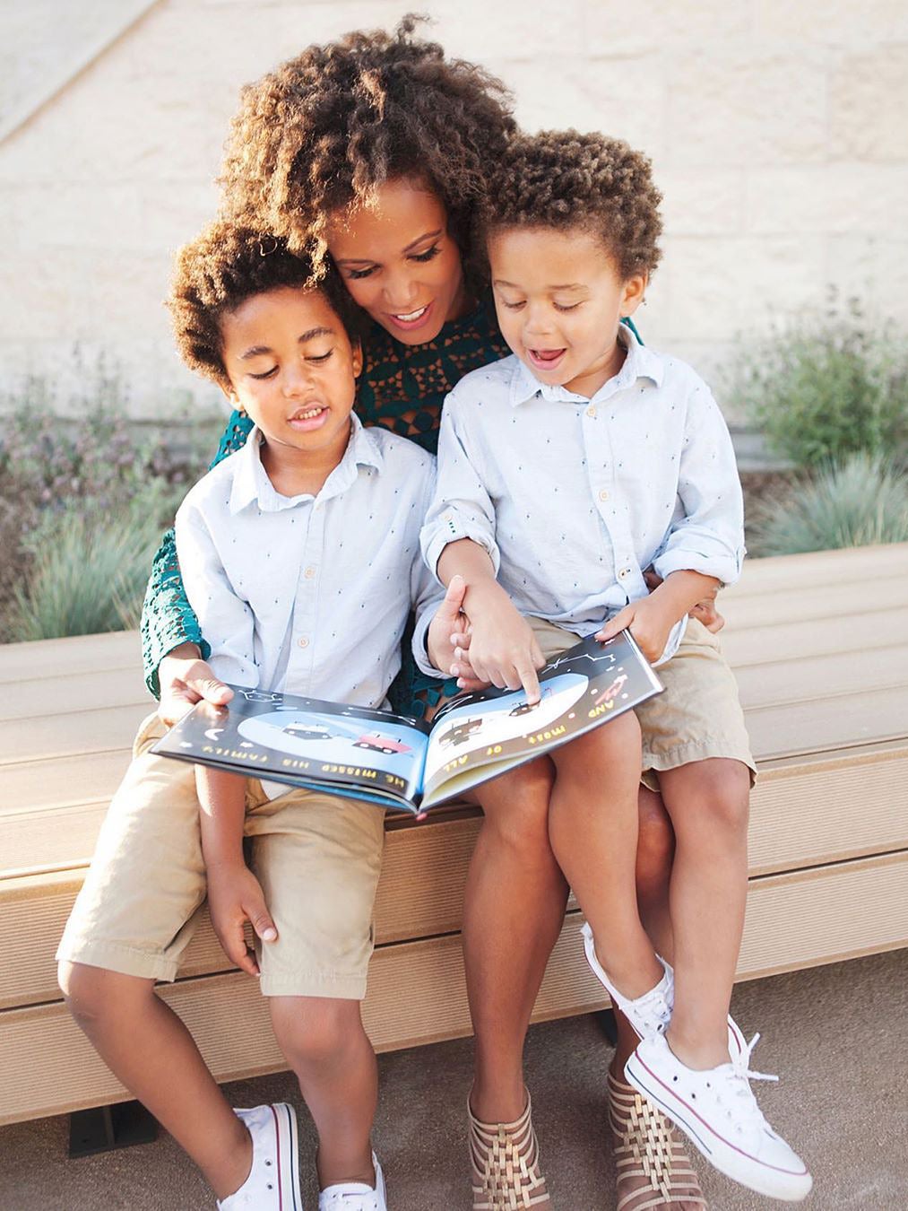 Breegan Jane reading to her sons