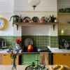 Kitchen with green Esse stove