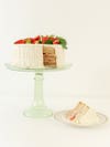 Mint cake stand with cake