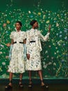 Green floral wallpaper by Erdem and De Gournay