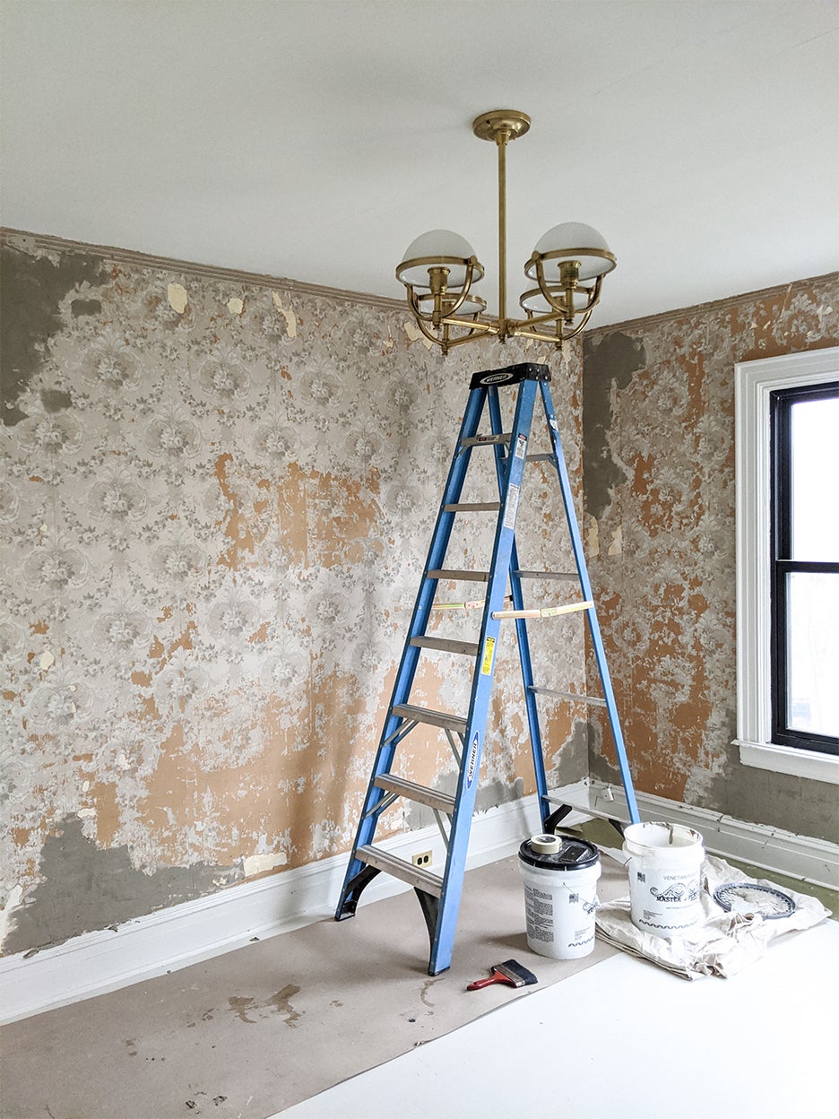 wallpaper restoration process shot