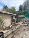 rubble in backyard