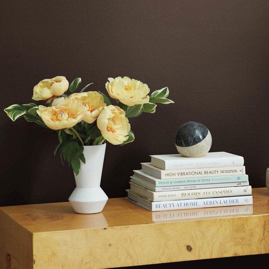 flowers on a console table