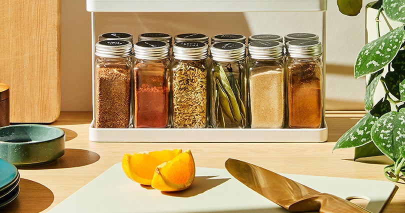 Spice Rack, Mason Jar Shelf, Chefs Spice Rack Organizer, Wall