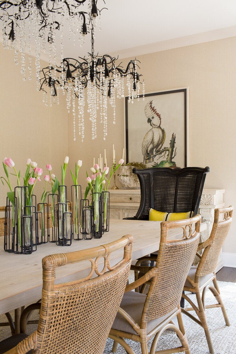 tropical inspired dining room