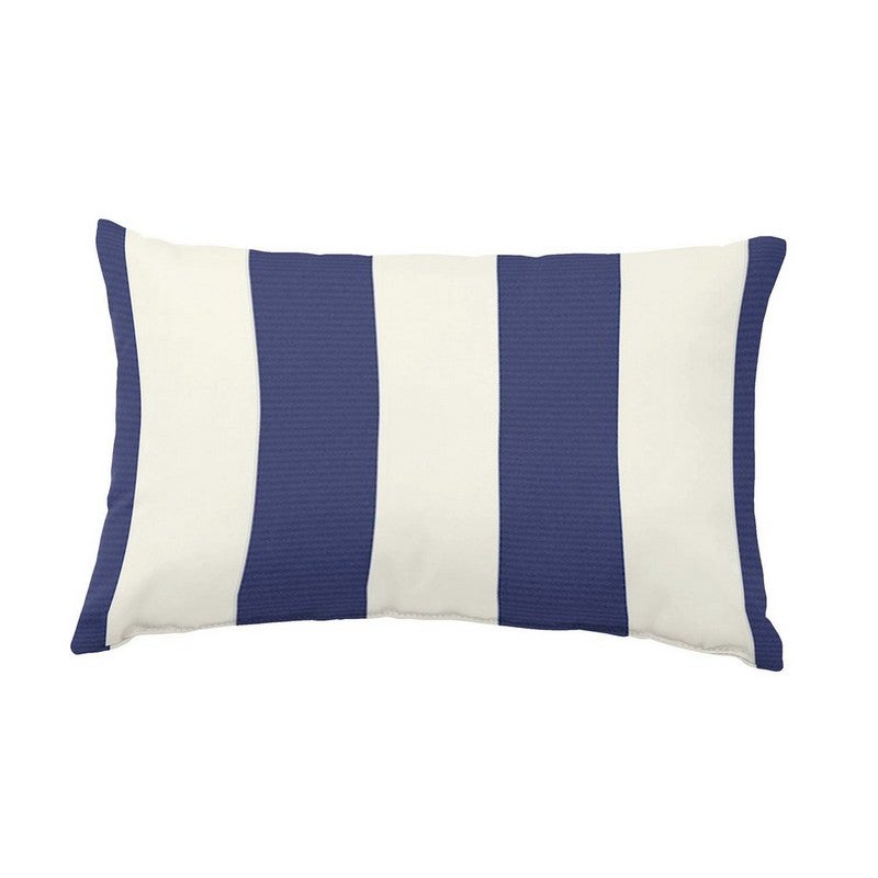 Blue and white striped pillow