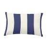 Blue and white striped pillow
