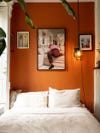 Orange wall with photograph