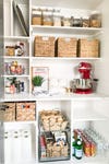 Pantry with built-in shelves