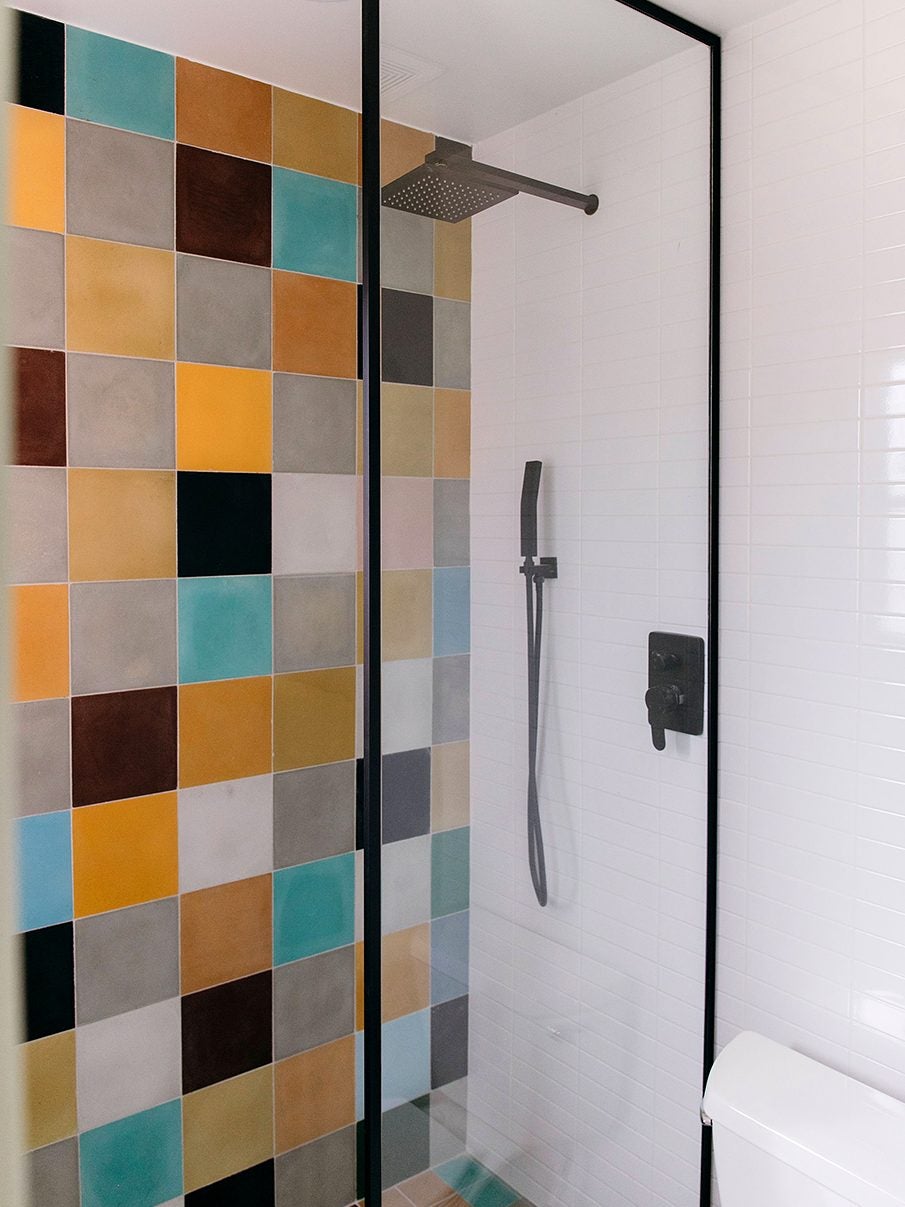colorful shower tiles