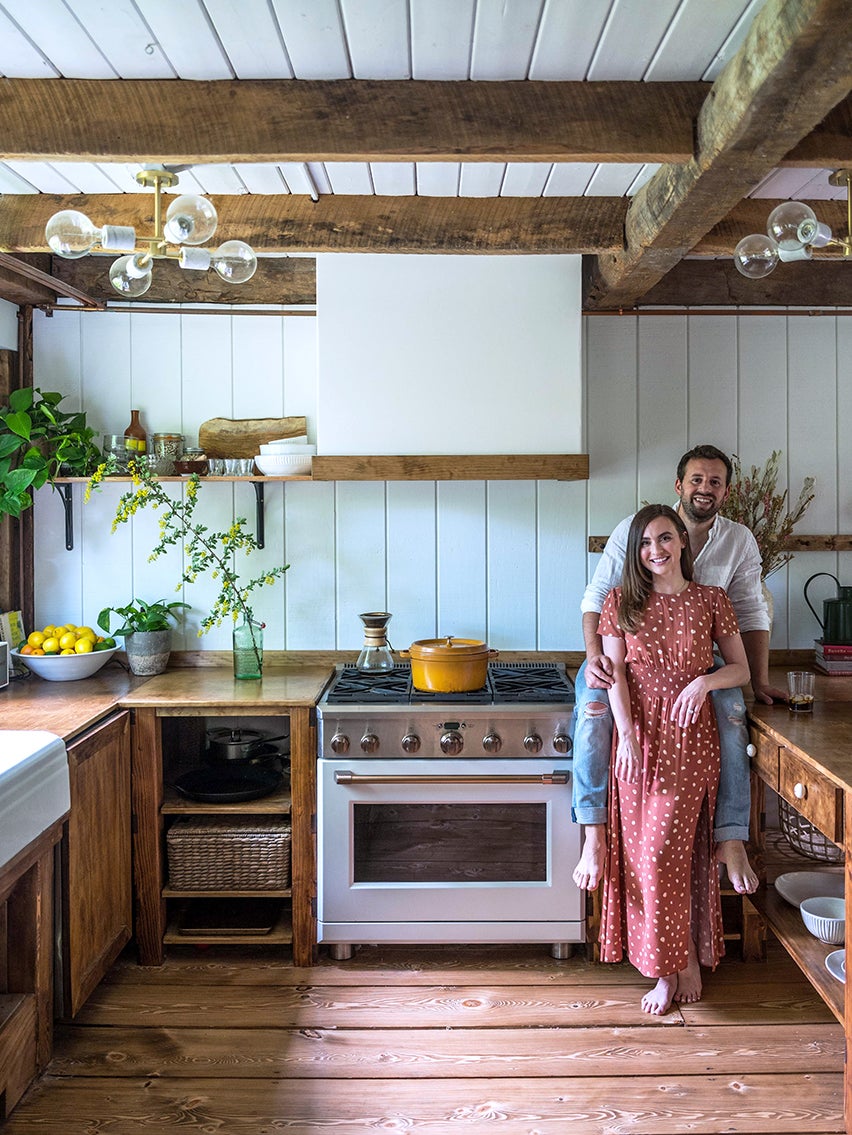 Couple in a rustic kitchen