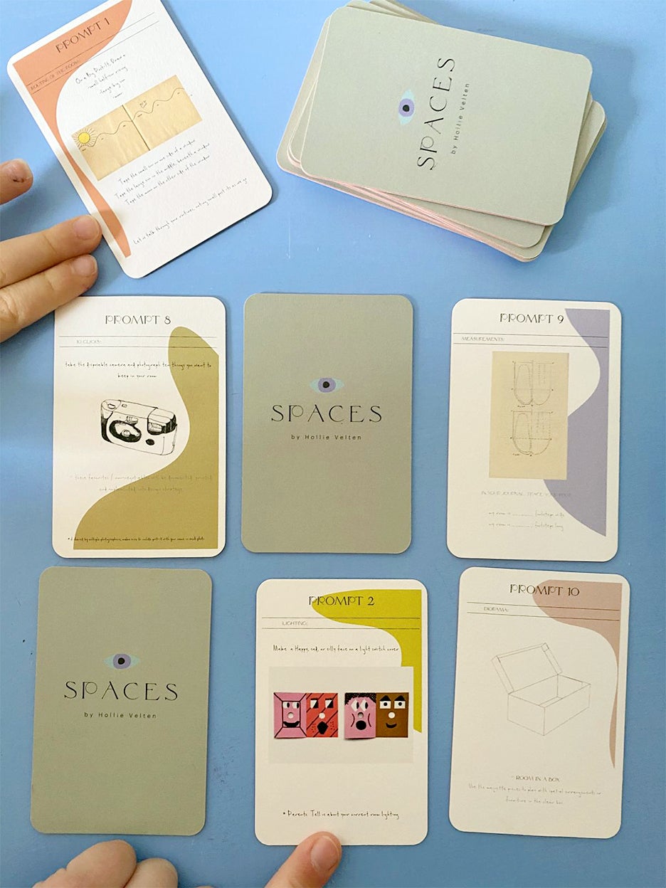 Spaces playing cards with prompts