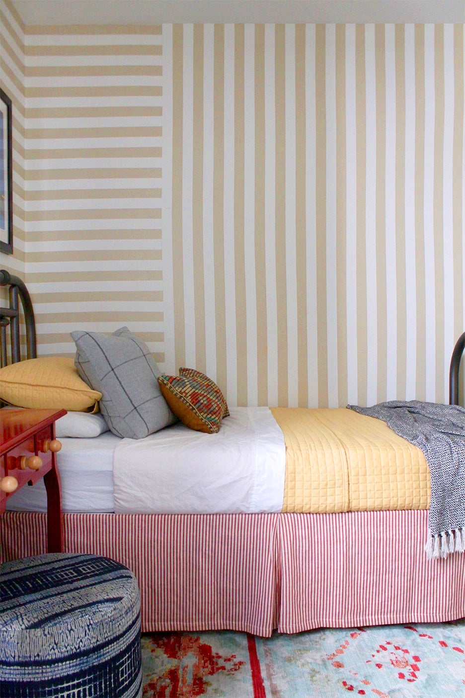 Kids room with striped wall