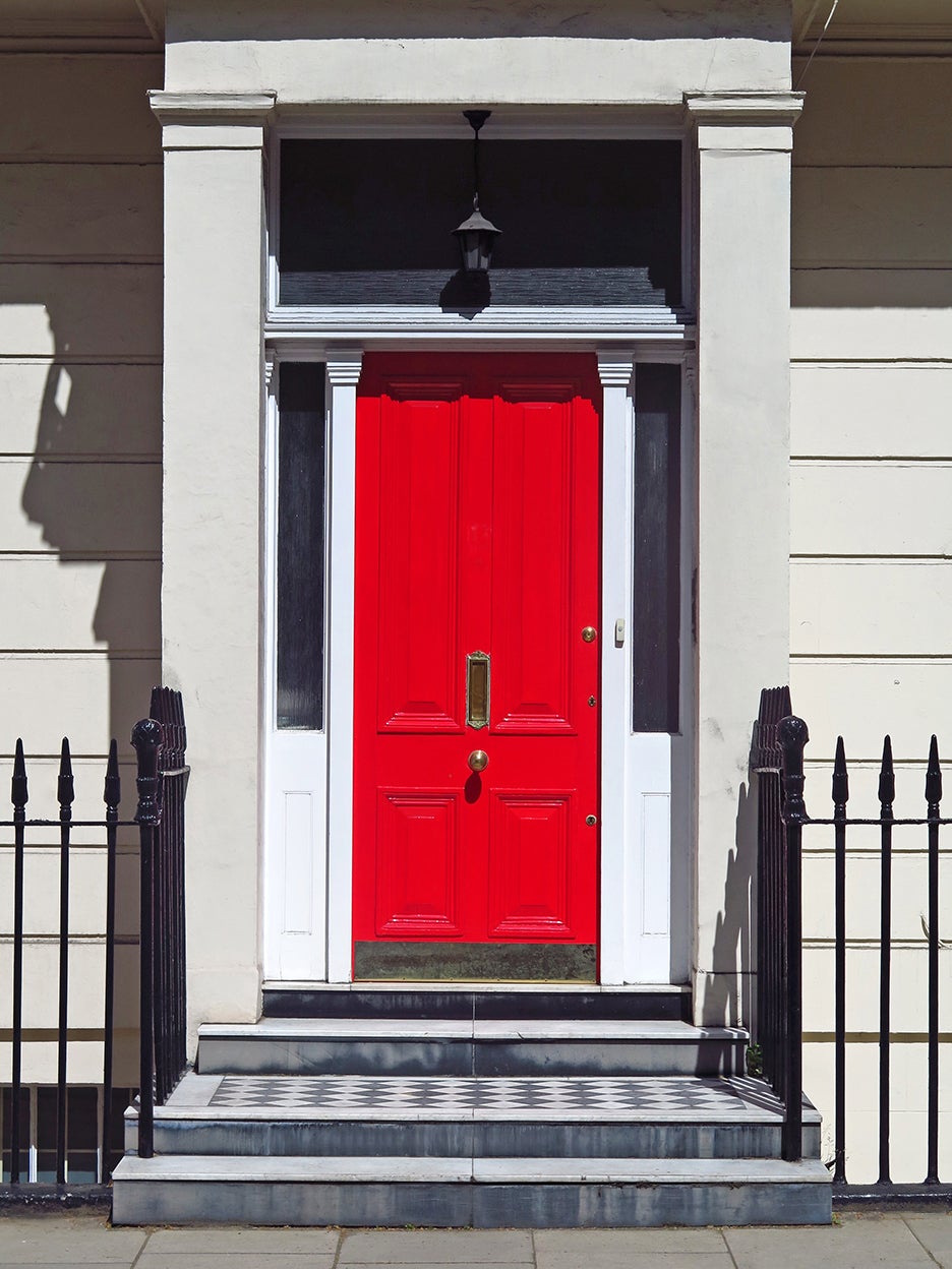 home with red door