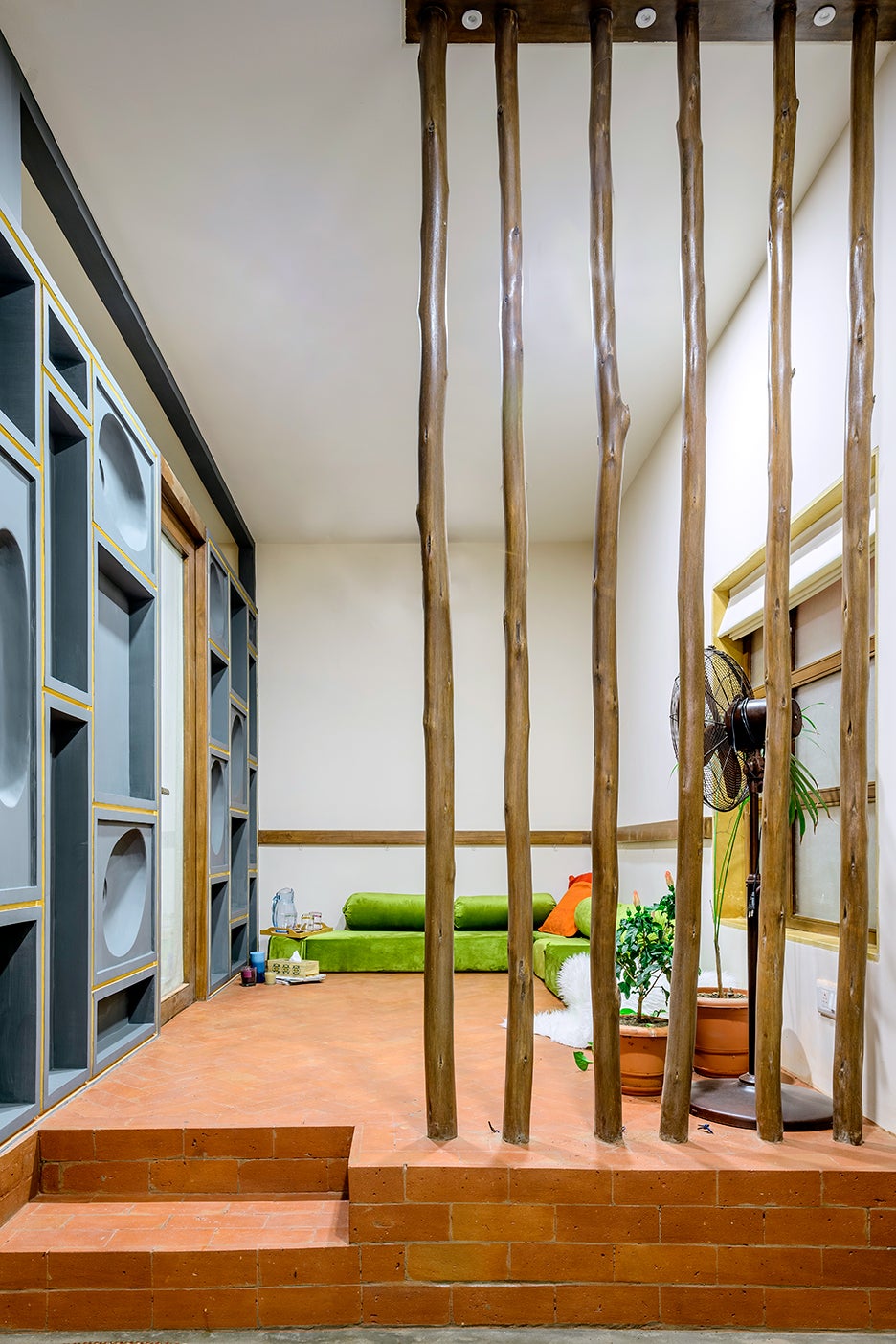 spare room with bamboo poles