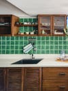 kitchen w green tile