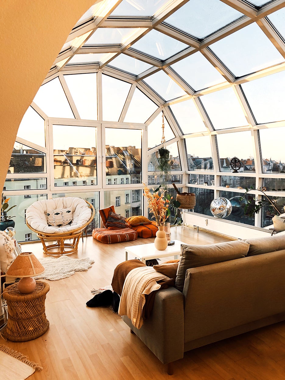 Glass dome living room