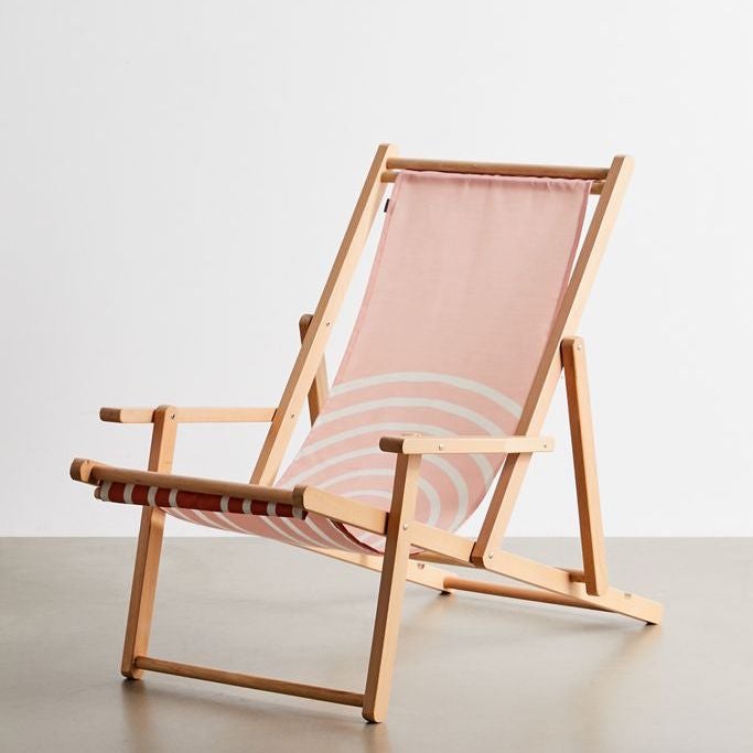 Pale pink beach chair