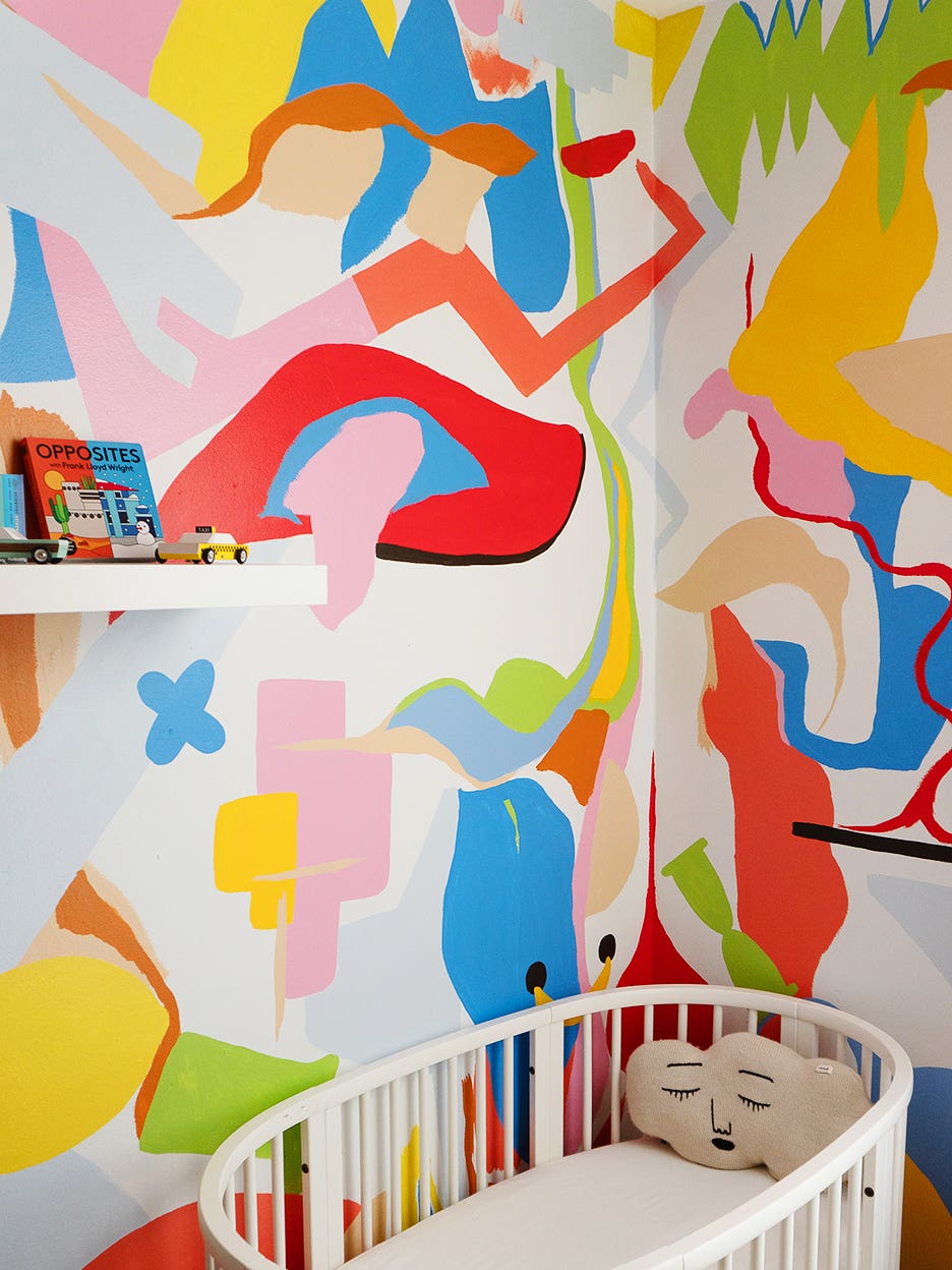Painting a Freehand Nursery Mural Prepped This Couple for Parenthood