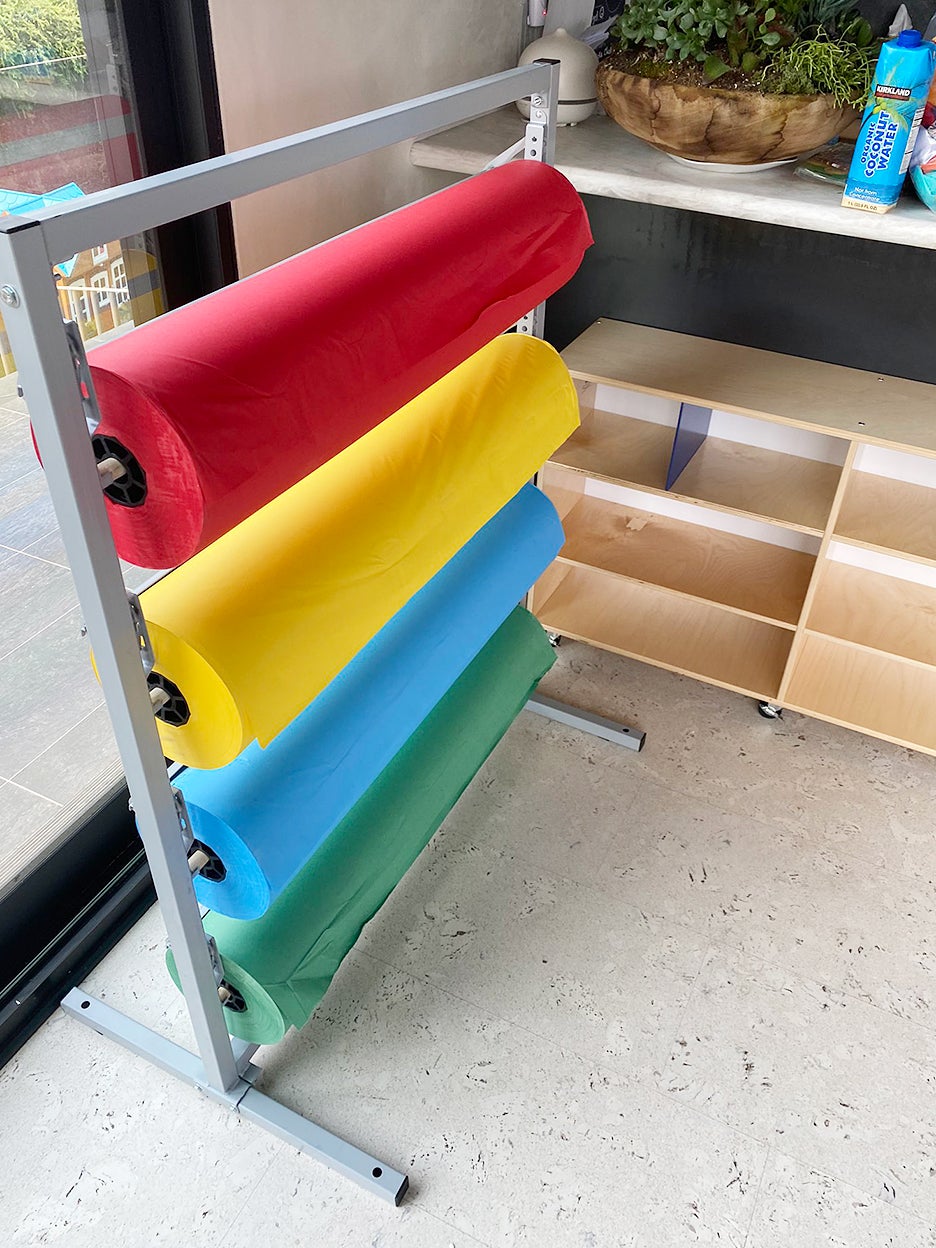 multicolored paper rolls