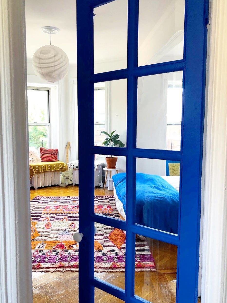 Cobalt blue french door