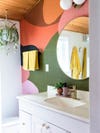 Bathroom with colorful ural