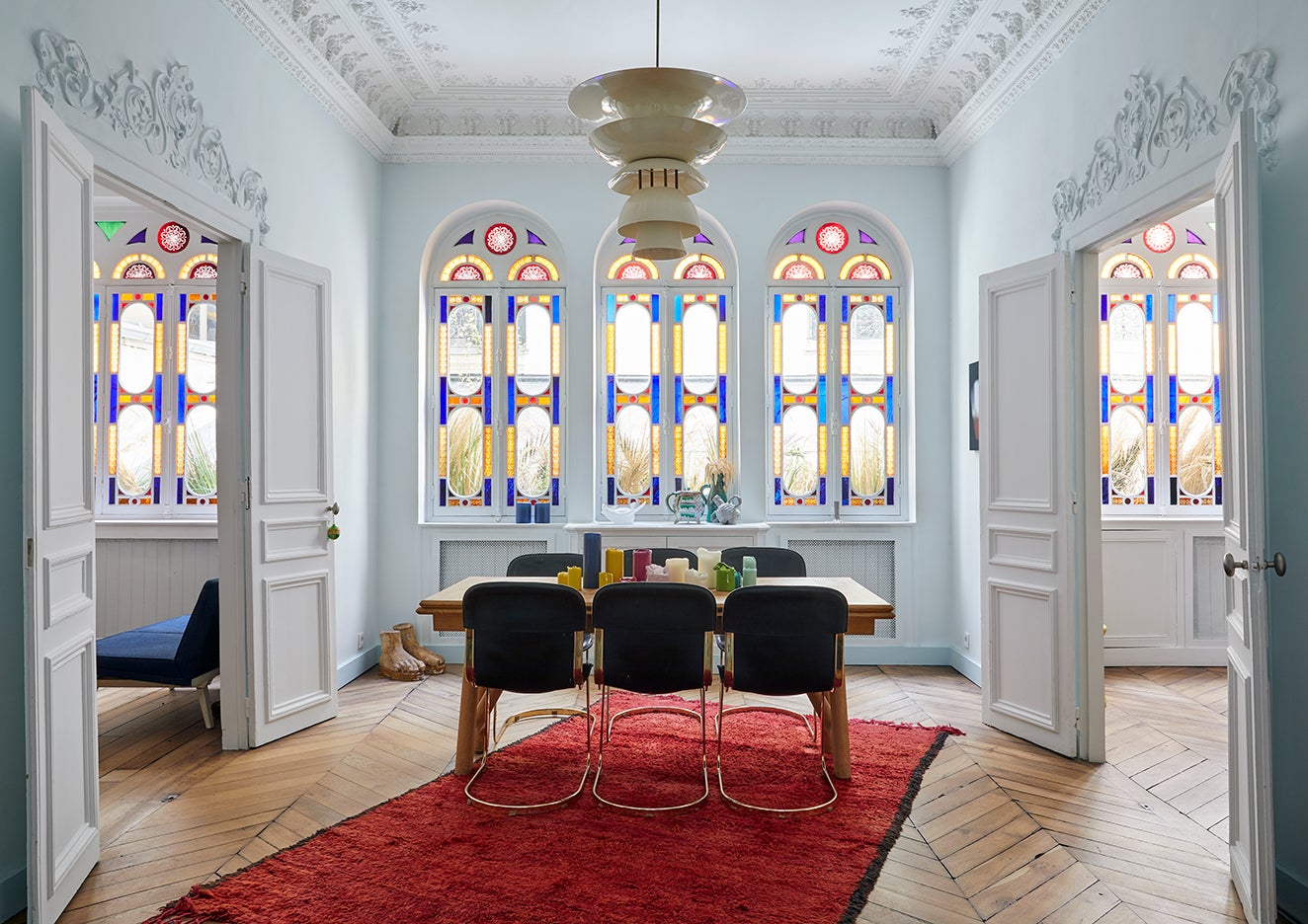Stained glass windows in a Paris apartment